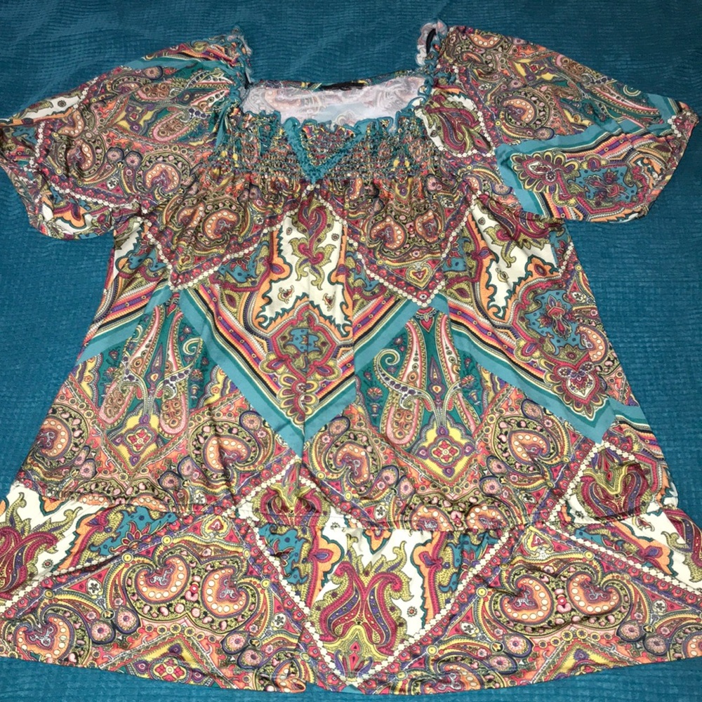 Paisley peasant top